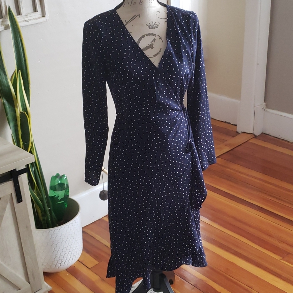 Blue wrap dress